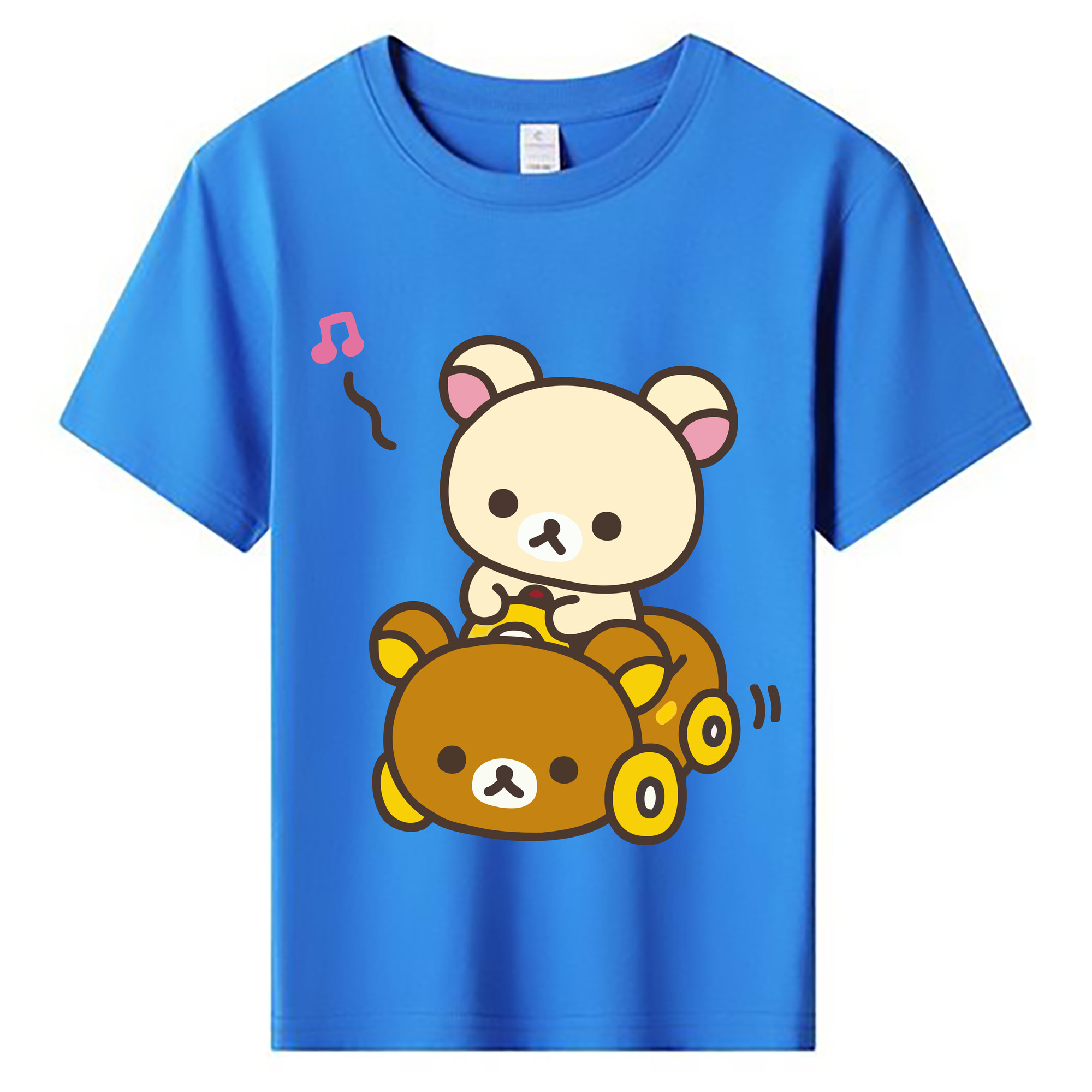 （画像用） リラックマ リラックマ キイロイトリ Rilakkuma Korilakkuma Kiiroitori 綿100％キッズTシャツ（フロントプリント）